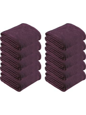 REDBEST Fleece Wohndecke 10er-Pack in dunkelviolett