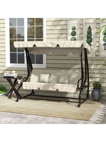 Outsunny Hollywoodschaukel 200L x 120B x 164H cm Cremeweiß