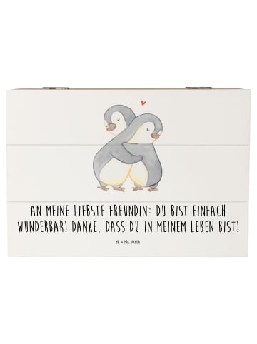 Mr. & Mrs. Panda Holzkiste Liebste Freundin mit Spruch in Weiß