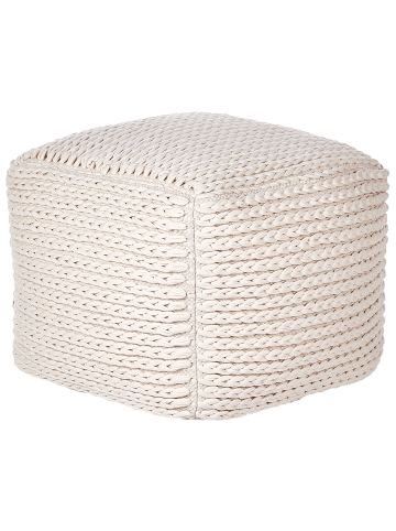Beliani Pouf DAMAN in Beige - (W) 50 x (H) 35 x (L) 50 cm