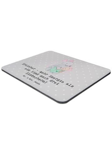 Mr. & Mrs. Panda Mousepad Erzieher Energie mit Spruch in Grau Pastell