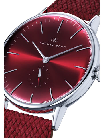 August Berg Armbanduhr Serenity Burgundy N°6 in silver burgundy