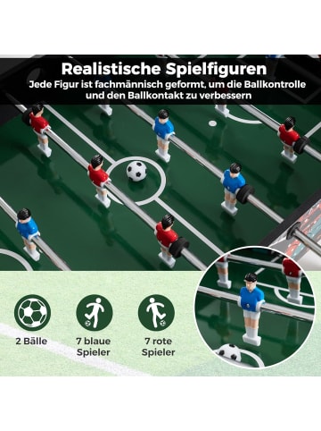 COSTWAY 2 in 1 Tischkicker Kickertisch mit 2 Bällen in Schwarz