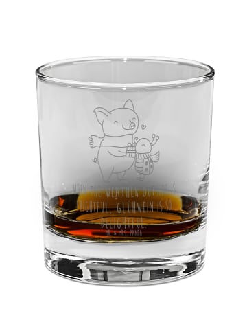 Mr. & Mrs. Panda Whiskyglas Glühschwein Smörle mit Spruch in Transparent
