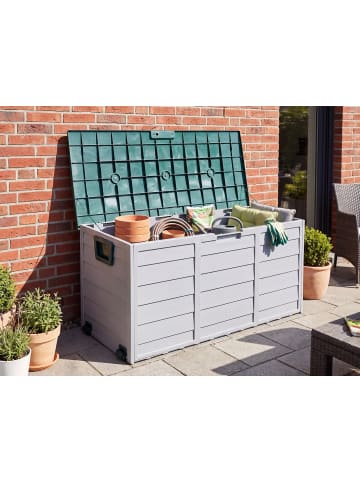 Beliani Truhe LOCARNO in Grau/Grün - (W) 112 x (H) 53 x (L) 50 cm