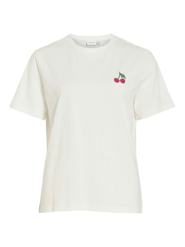 Vila T-Shirt VISybilla Cherry in weiß himbeer - 0001