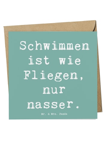 Mr. & Mrs. Panda Einladungskarte Spruch Schwimmen wie Fliegen mi... in Meeresbrise