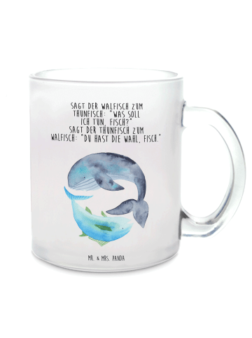 Mr. & Mrs. Panda Teetasse Walfisch Thunfisch mit Spruch in Transparent