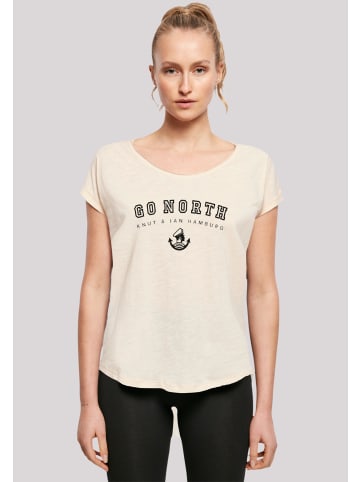 F4NT4STIC Long Cut T-Shirt Go North Knut & Jan Hamburg in Whitesand
