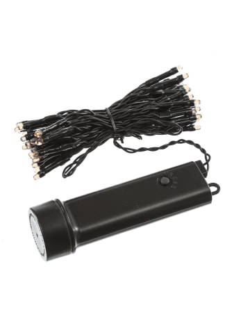 MARELIDA LED Lichterkette Batterie bis 60 Tage Timer 48LED L: 3,5m in schwarz