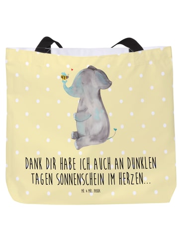 Mr. & Mrs. Panda Shopper Elefant Biene mit Spruch in Gelb Pastell