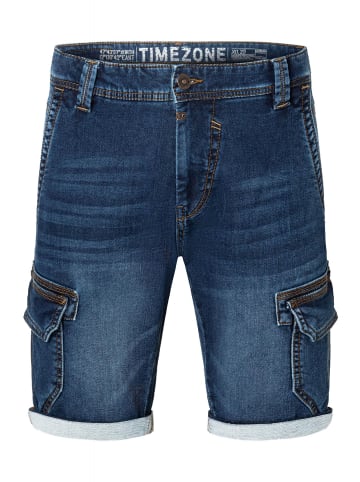 Timezone Cargo Jeans Shorts Kurze Bermuda Hose in Blau