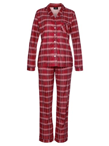 H.I.S Pyjama in rot-kariert
