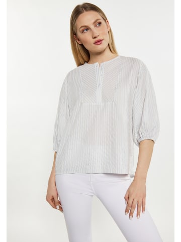 DreiMaster Damen Bluse in Hellblau Wollweiss