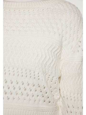 Swirly Damen Pullover in Weiss