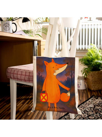 Jutebeutel Fuchs Laterne Design ohne Spruch in Weiß