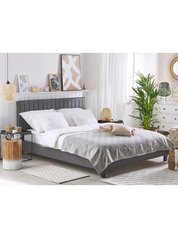 Beliani Doppelbett POITIERS in Grau - (W) 191 x (H) 99 x (L) 215 cm