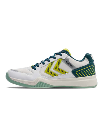 Hummel Hallenschuh All Court Innenbereich Erwachsene in WHITE/GREEN/YELLOW