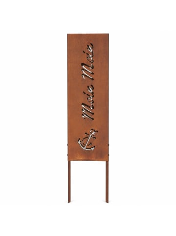 relaxdays Edelrost-Gartendeko "Moin Moin" in Braun - 85 x 28 cm