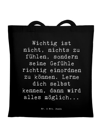 Mr. & Mrs. Panda Schultertasche Spruch Emotionen ausdrücken Weis... in Schwarz