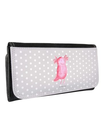 Mr. & Mrs. Panda Portemonnaie für Damen Axolotl Glücklich ohne S... in Grau Pastell
