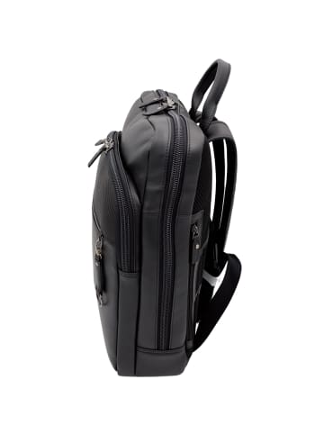 Jump Boston Rucksack 39 cm Leder Laptopfach in black