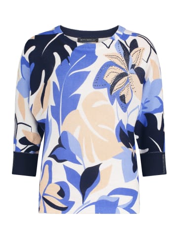 Betty Barclay Strickpullover mit Print in Light Blue/Cream