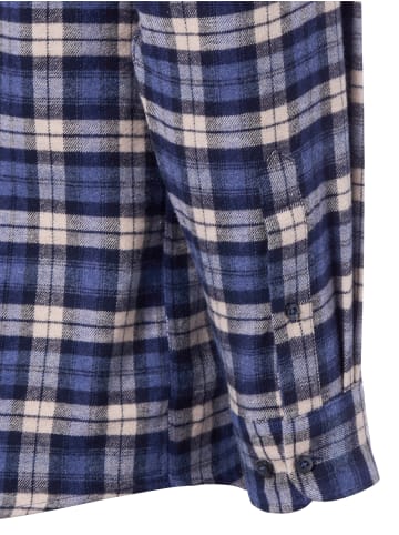 Andrew James Flanellhemd in sand blau - 0006
