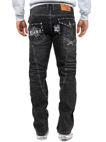 KOSMO LUPO Herren Regular Fit Jeans Stonewashed in Grey