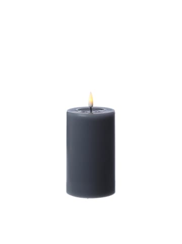 Deluxe Homeart LED Kerze Mia Echtwachs flackernd H: 12,5cm D: 7,5cm in grau