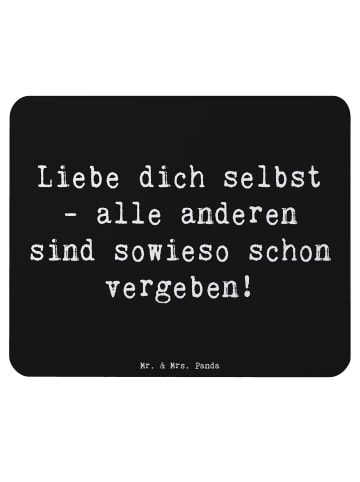 Mr. & Mrs. Panda Mauspad Spruch Selbstakzeptanz Liebe mit Spruch in Schwarz