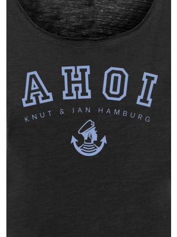 F4NT4STIC Damen T-Shirt Lang PLUS SIZE Ahoi Knut & Jan Hamburg in schwarz