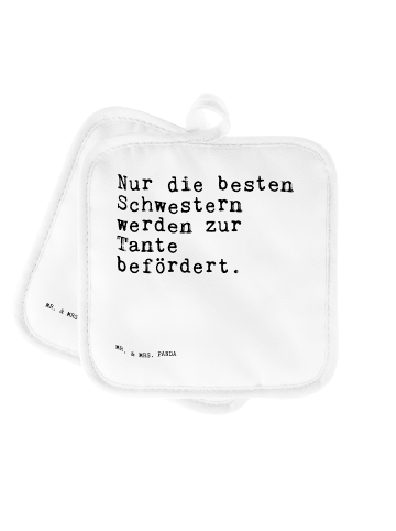 Mr. & Mrs. Panda Topfhandschuhe Nur die besten Schwestern... mit... in Weiß