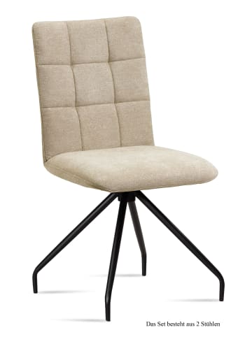 58 aufm Kessel ESSZIMMERSTUHL (2er-Set) Devera 47x91x60 Schwarz/Natur