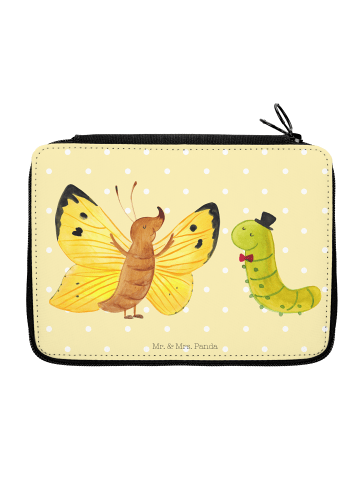 Mr. & Mrs. Panda Federtasche Raupe Schmetterling ohne Spruch in Gelb Pastell