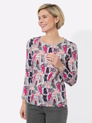 WITT WEIDEN Druck-Shirt in steingrau-malve-bedruckt