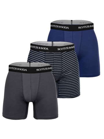 Scotch & Soda Boxershort 3er Pack in Grau/Blau