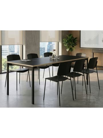 Beliani Konferenztisch AVIS in Schwarz - (W) 90 x (H) 76 x (L) 140 cm