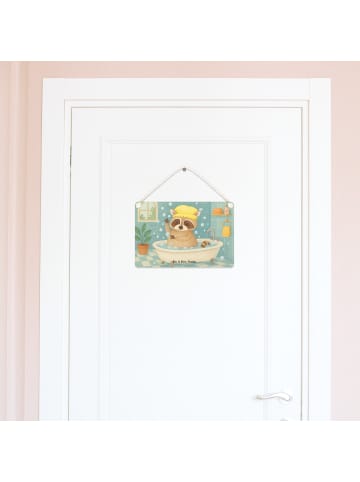 Mr. & Mrs. Panda holzbild Waschbär Design ohne Spruch in Weiß