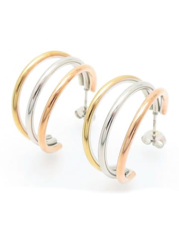 Bungsa Creolen in Gold-silber-rosegold