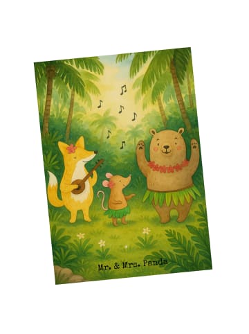 Mr. & Mrs. Panda Postkarte Waldtiere Aloha Design ohne Spruch in Weiß