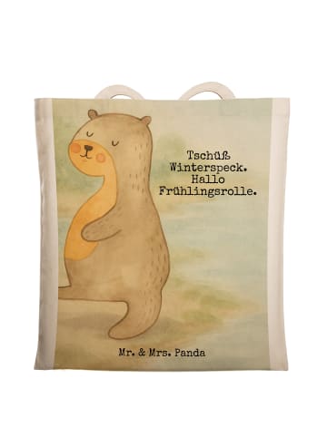 Mr. & Mrs. Panda Umhängetasche Otter Bauch Design mit Spruch in Weiß