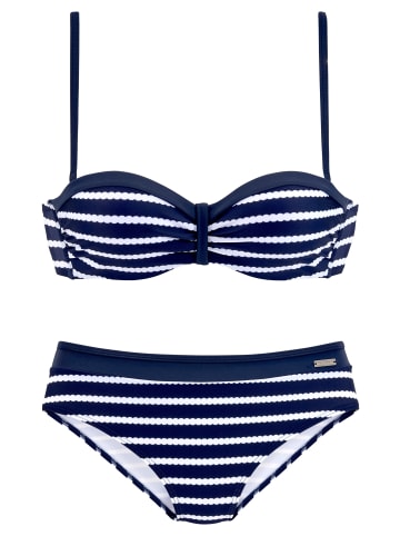 LASCANA Bügel-Bandeau-Bikini in marine-weiß