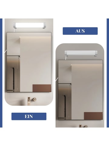 ZMH Spiegelleuchte in chrom mit Stecker 4000K Neutralweiß 10W modern L 37CM