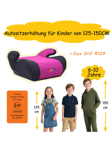 Yalion Kindersitzerhöhung ECE R129 Yalion in Rot - i-Size (125-150 CM)