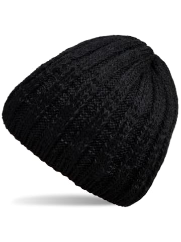 styleBREAKER Strickmütze in Schwarz-Dunkelgrau