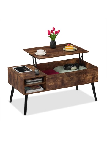 relaxdays Couchtisch in Braun - (B)100 x (H)46 x (T)50 cm