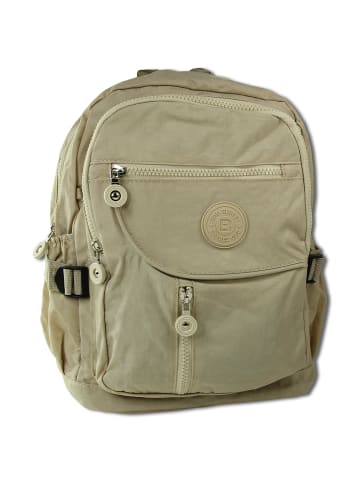 Bag Street Cityrucksack, Freizeitrucksack Nylon beige ca. 30cm breit ca. 38cm hoch