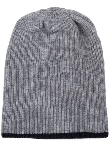 styleBREAKER Strickbeanie in Grau-Schwarz