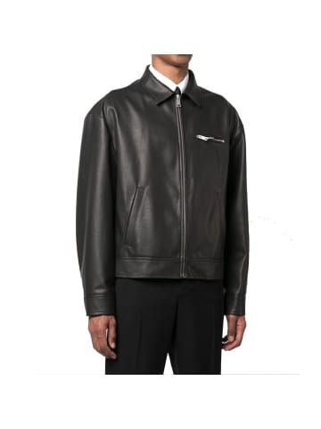 PRADA Schwarz Lamm Leder Leder Jacke